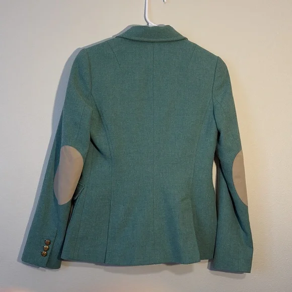 Banana Republic Teal Blazer with Elbow Pads Poly Wool Blend - Picture 7 of 7